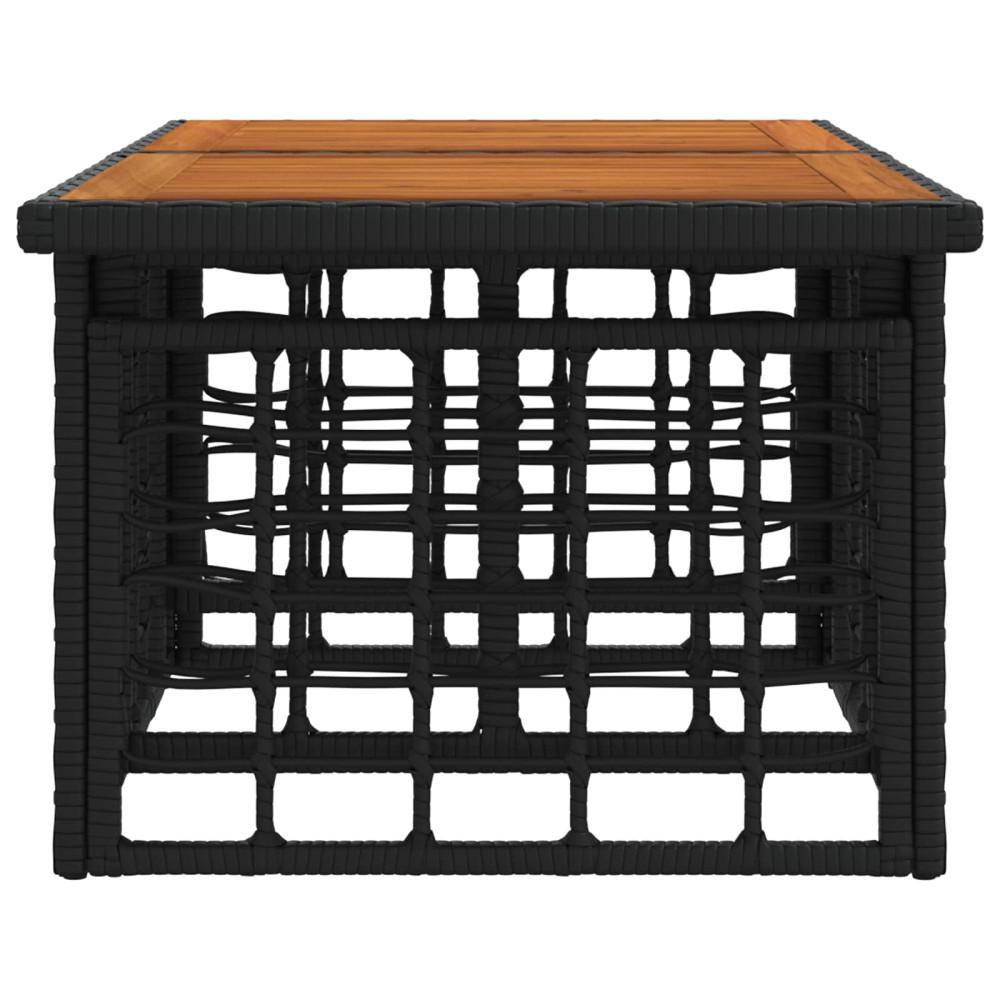 Produktbild för Trädgårdsbord Svart och naturlig 100 x 55 x 37 cm