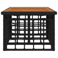 Produktbild för Trädgårdsbord Svart och naturlig 100 x 55 x 37 cm