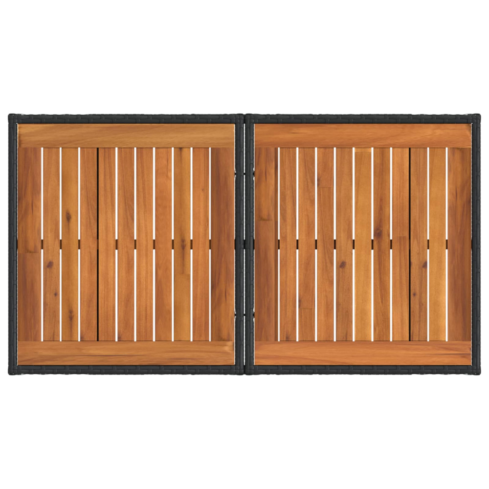Produktbild för Trädgårdsbord Svart och naturlig 100 x 55 x 37 cm