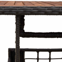 Produktbild för Trädgårdsbord Svart och naturlig 100 x 55 x 37 cm