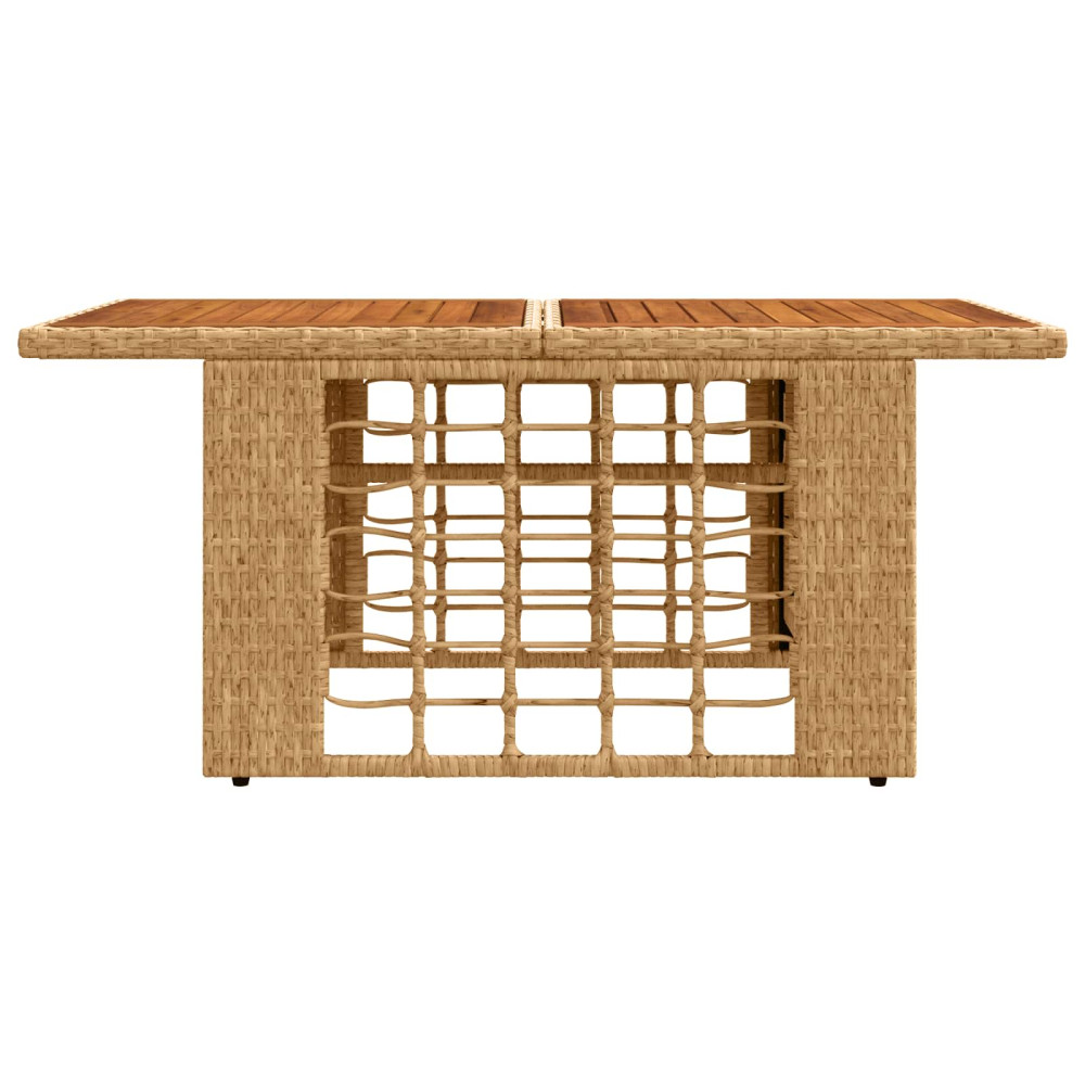 Produktbild för Trädgårdsbord Naturlig 100 x 55 x 37 cm PE Rattan och Glas