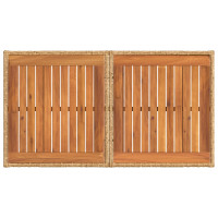 Produktbild för Trädgårdsbord Naturlig 100 x 55 x 37 cm PE Rattan och Glas