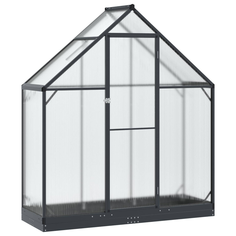 Produktbild för Trädgård Växthus med dörr Antracit 183,5 x 63,5 x 207 cm