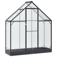 Produktbild för Trädgård Växthus med dörr Antracit 183,5 x 63,5 x 207 cm