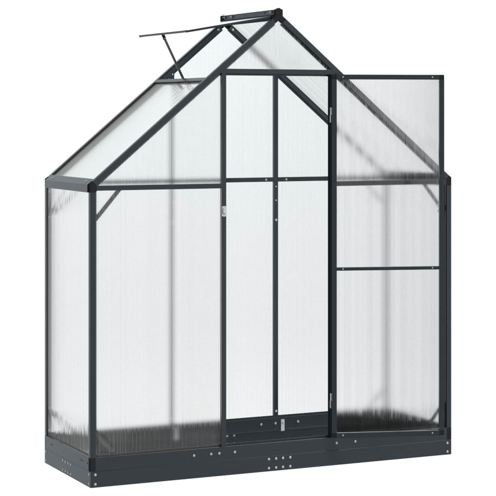 Produktbild för Trädgård Växthus med dörr Antracit 183,5 x 63,5 x 207 cm