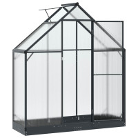Produktbild för Trädgård Växthus med dörr Antracit 183,5 x 63,5 x 207 cm