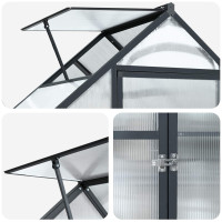 Produktbild för Trädgård Växthus med dörr Antracit 183,5 x 63,5 x 207 cm