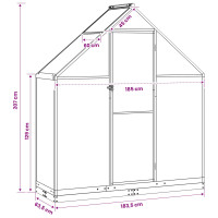 Produktbild för Trädgård Växthus med dörr Antracit 183,5 x 63,5 x 207 cm