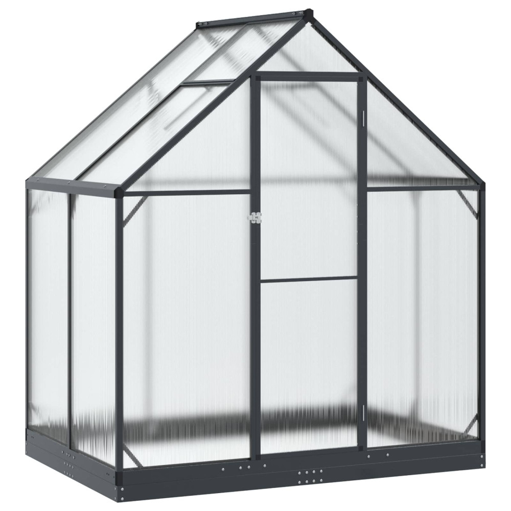 Produktbild för Trädgård Växthus med dörr med lås Antracit 183,5 x 123 x 207 cm