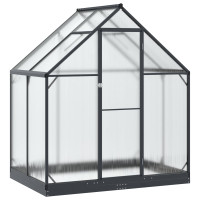Produktbild för Trädgård Växthus med dörr med lås Antracit 183,5 x 123 x 207 cm