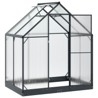 Produktbild för Trädgård Växthus med dörr med lås Antracit 183,5 x 123 x 207 cm