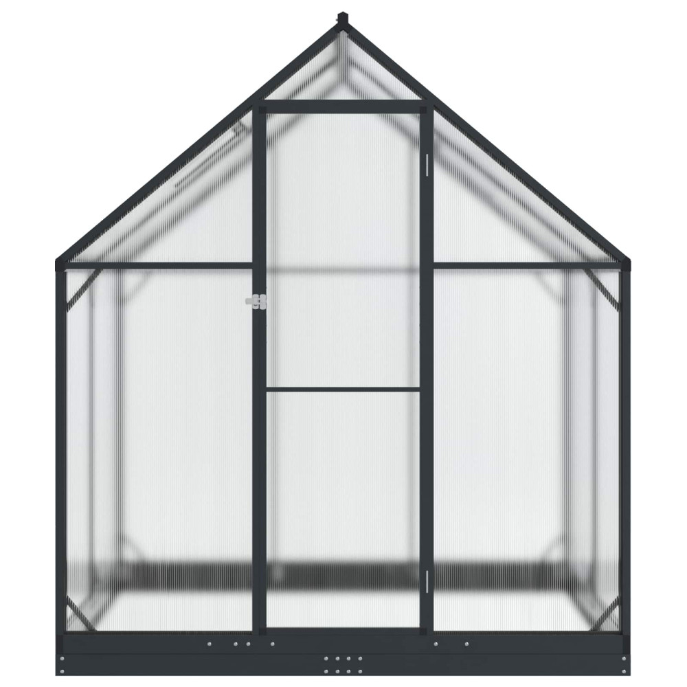 Produktbild för Trädgård Växthus med dörr med lås Antracit 183,5 x 123 x 207 cm