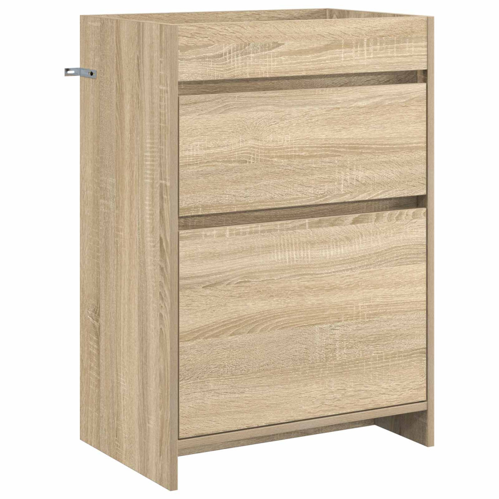 Produktbild för Badrum Under Diskbänk Skåp Sonoma-ek 56 x 37,5 x 81 cm