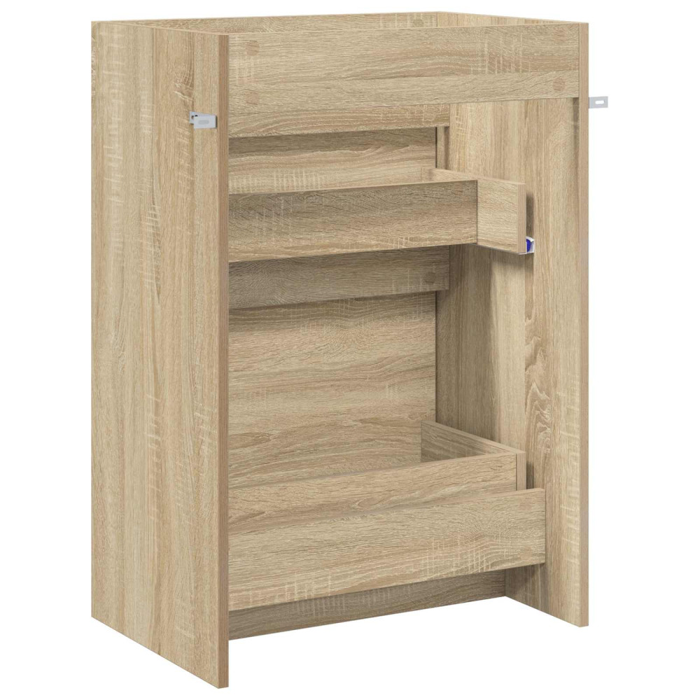 Produktbild för Badrum Under Diskbänk Skåp Sonoma-ek 56 x 37,5 x 81 cm
