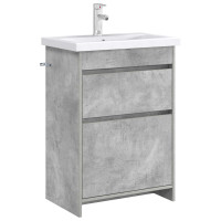 Produktbild för Badrum Under Diskbänk Skåp Betonggrå 56 x 37,5 x 81 cm