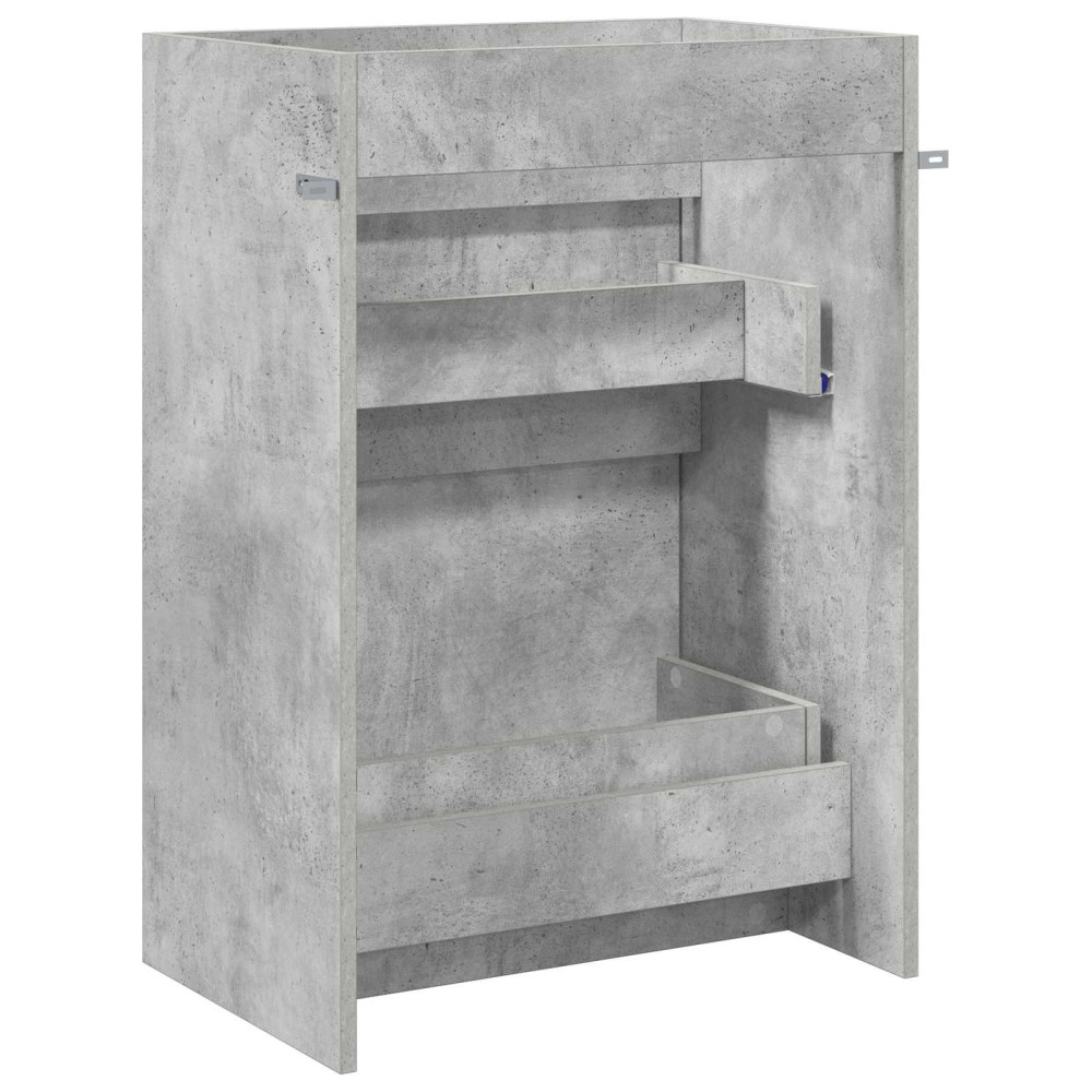 Produktbild för Badrum Under Diskbänk Skåp Betonggrå 56 x 37,5 x 81 cm