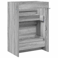 Produktbild för Badrum Under Diskbänk Skåp Grå Sonoma 56 x 37,5 x 81 cm