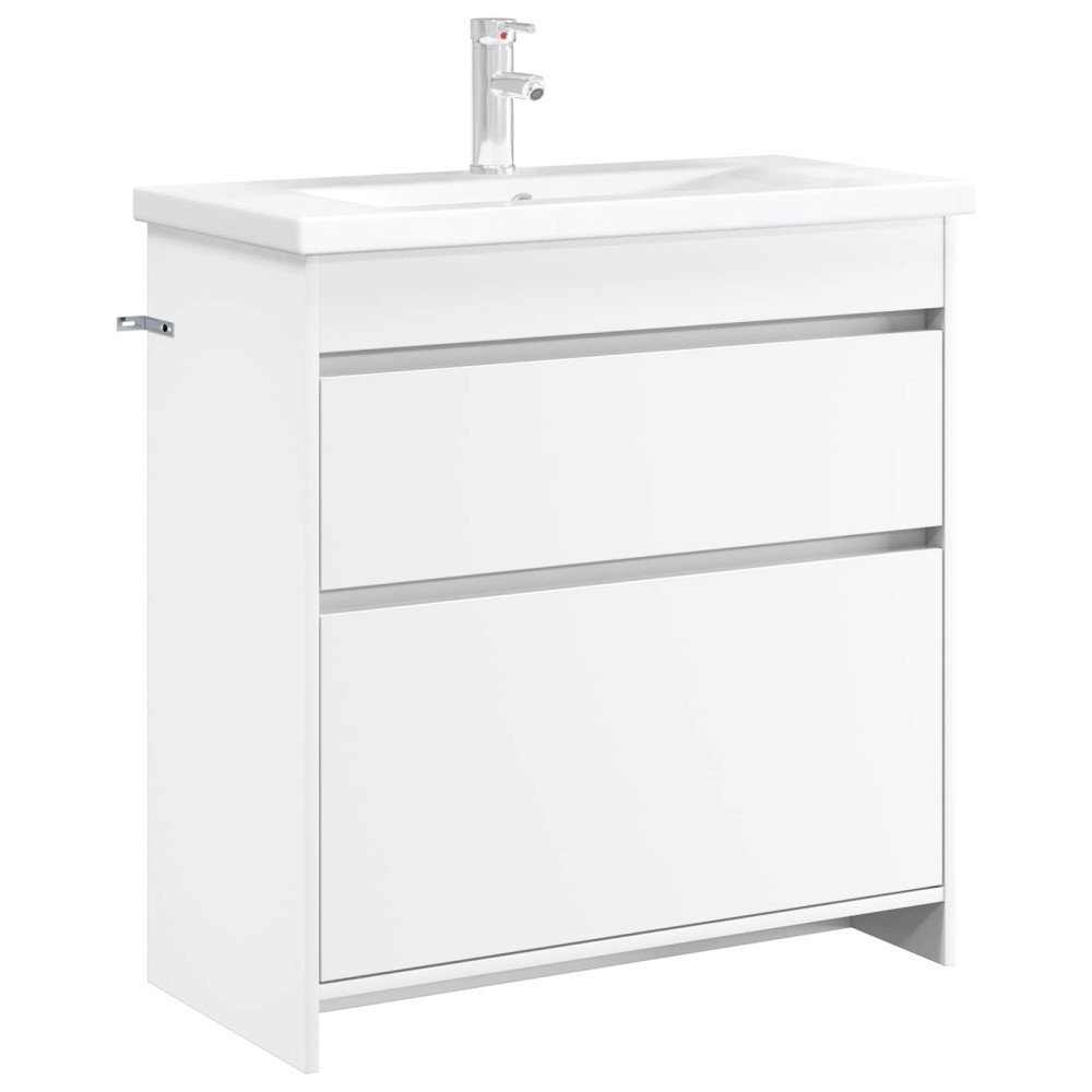 Produktbild för Badrum Under Diskbänk Skåp Vit 78,5 x 37,5 x 81 cm