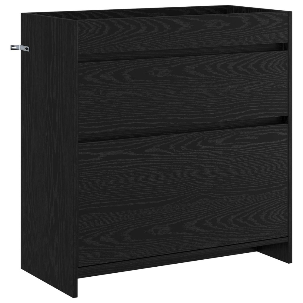 Produktbild för Badrum Under Diskbänk Skåp Svart ek 78,5 x 37,5 x 81 cm