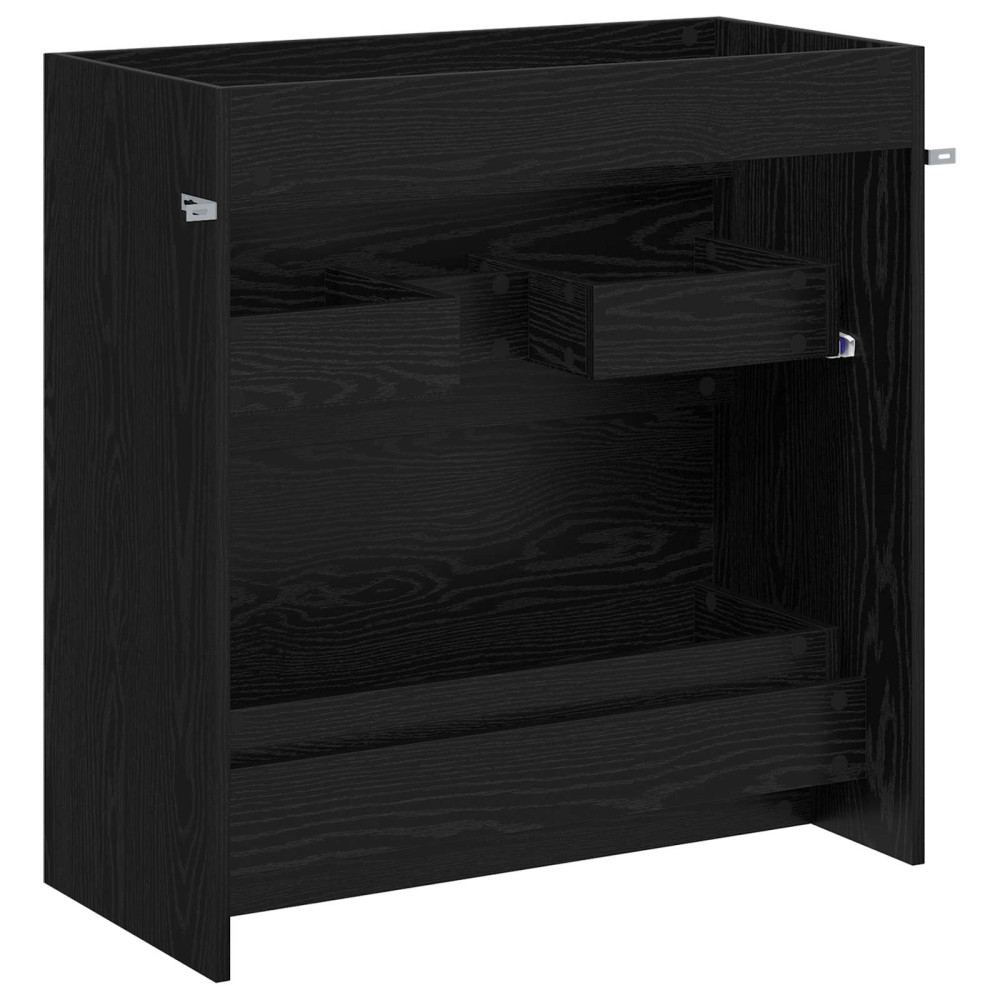 Produktbild för Badrum Under Diskbänk Skåp Svart ek 78,5 x 37,5 x 81 cm
