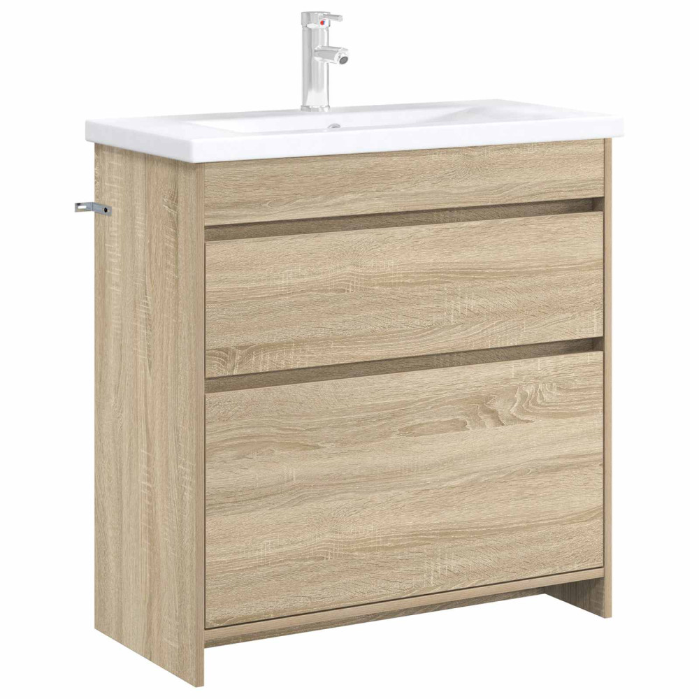 Produktbild för Badrum Under Diskbänk Skåp Sonoma-ek 78,5 x 37,5 x 81 cm