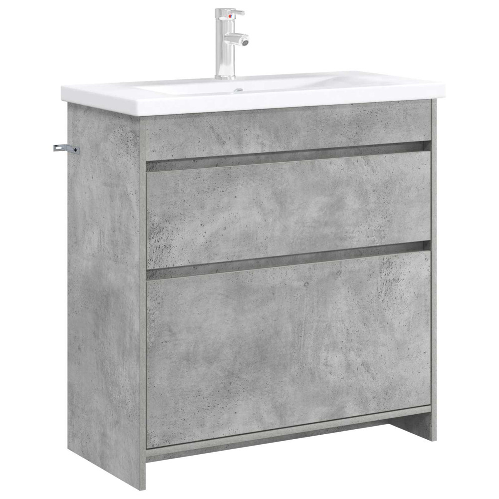 Produktbild för Badrum Under Diskbänk Skåp Betonggrå 78,5 x 37,5 x 81 cm