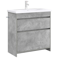 Produktbild för Badrum Under Diskbänk Skåp Betonggrå 78,5 x 37,5 x 81 cm