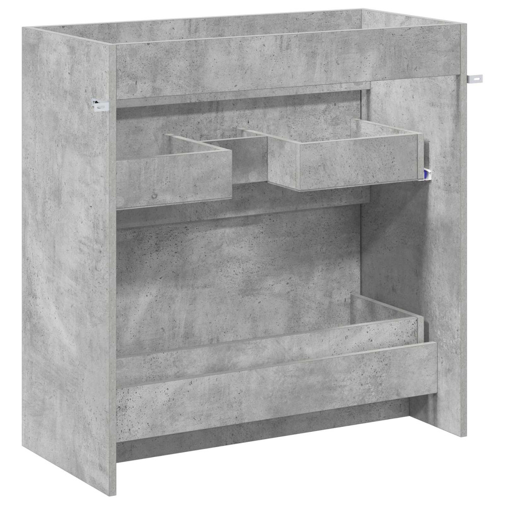 Produktbild för Badrum Under Diskbänk Skåp Betonggrå 78,5 x 37,5 x 81 cm