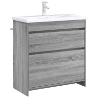Produktbild för Badrum Under Diskbänk Skåp Grå Sonoma 78,5 x 37,5 x 81 cm