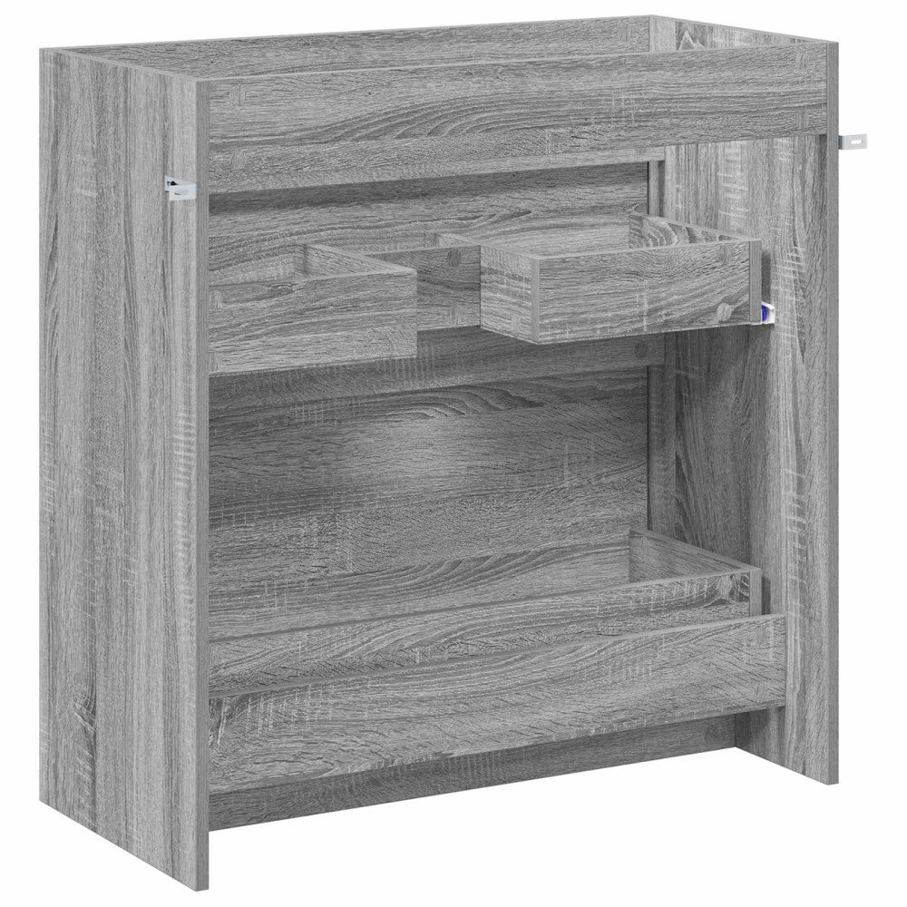 Produktbild för Badrum Under Diskbänk Skåp Grå Sonoma 78,5 x 37,5 x 81 cm