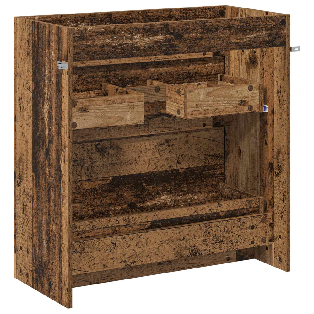Produktbild för Badrum Under Diskbänk Skåp Gammalt trä 78,5 x 37,5 x 81 cm