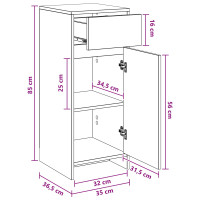 Produktbild för Badrumsskåp Vit 35 x 36,5 x 85 cm Konstruerat trä