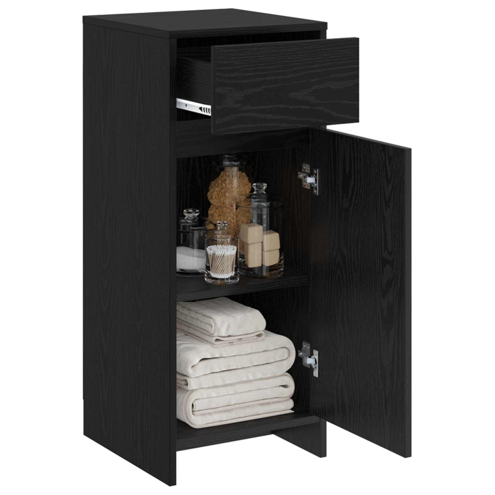 Produktbild för Badrumsskåp Svart ek 35 x 36,5 x 85 cm Konstruerat trä