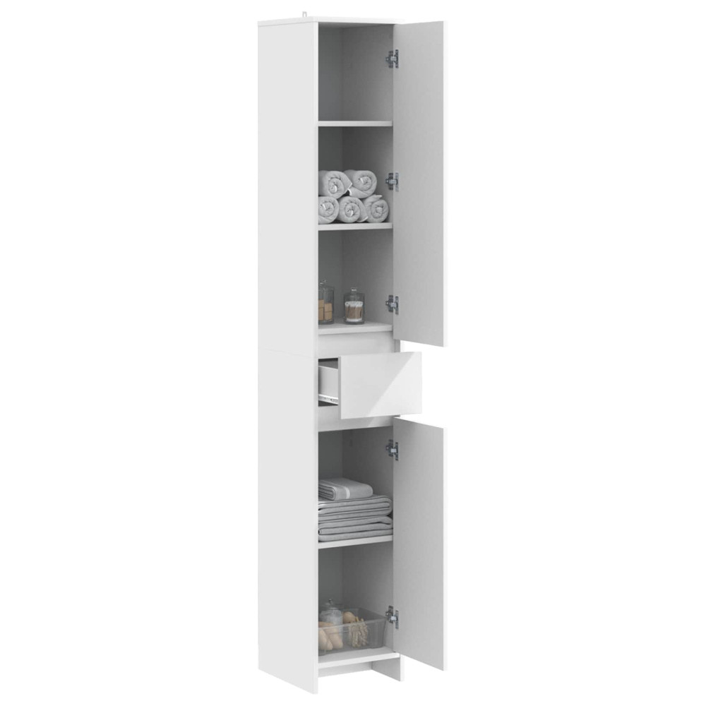 Produktbild för Badrumsskåp Vit 30 x 33 x 190 cm Konstruerat trä
