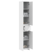 Produktbild för Badrumsskåp Vit 30 x 33 x 190 cm Konstruerat trä