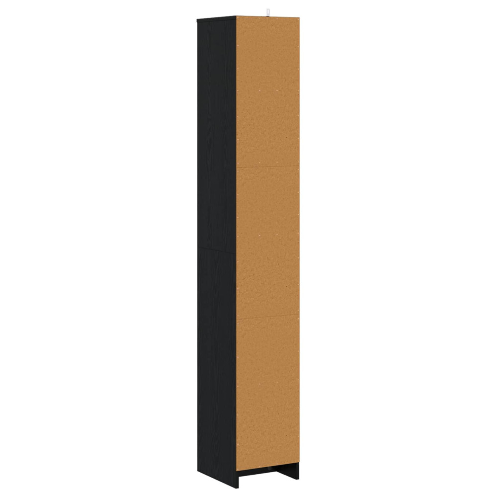 Produktbild för Badrumsskåp Svart ek 30 x 33 x 190 cm Konstruerat trä