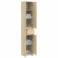 Produktbild för Badrumsskåp Sonoma-ek 30 x 33 x 190 cm Konstruerat trä