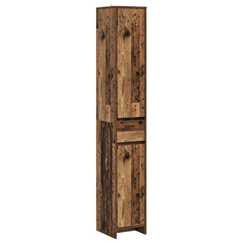 vidaXL Badrumsskåp Gammalt trä 30 x 33 x 190 cm Konstruerat trä