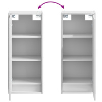 Produktbild för Väggmonterad handfatsspegel Vit 35 x 20 x 81 cm Konstruerat trä