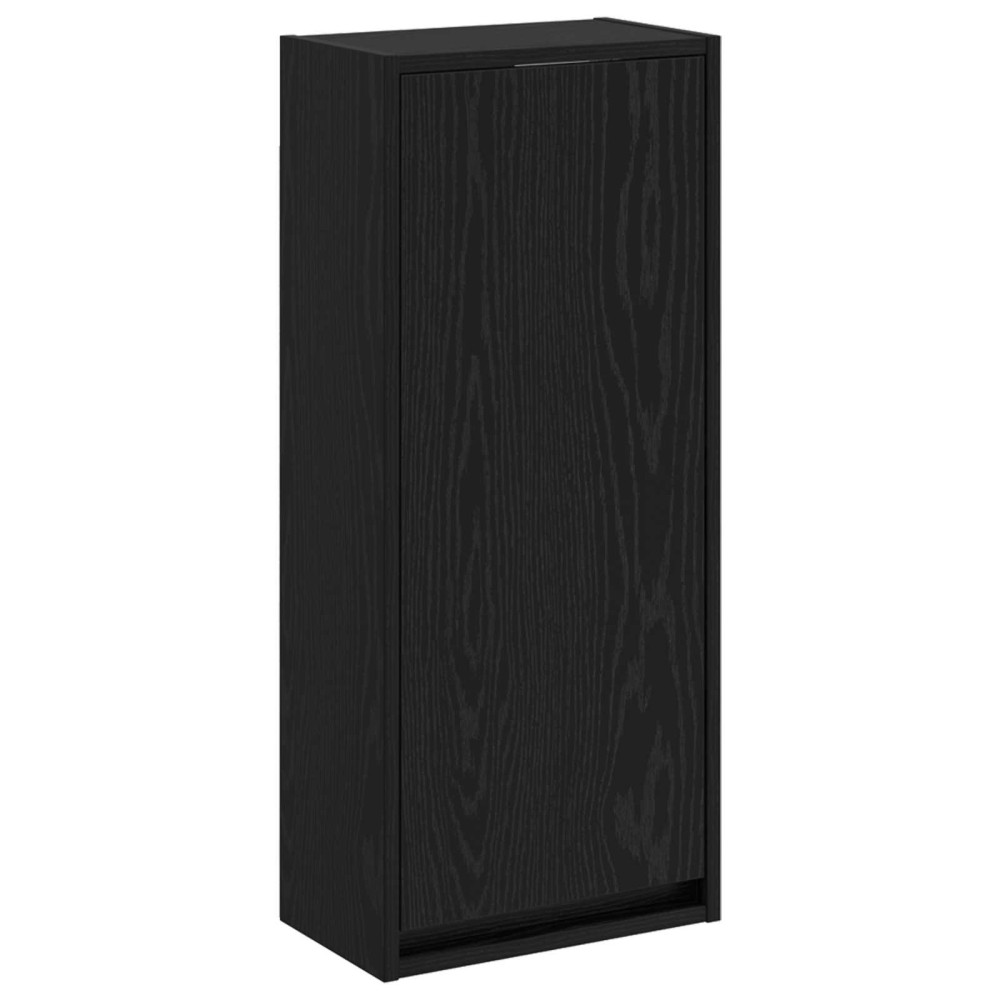 Produktbild för Väggmonterad handfatsspegel Svart ek 35 x 20 x 81 cm