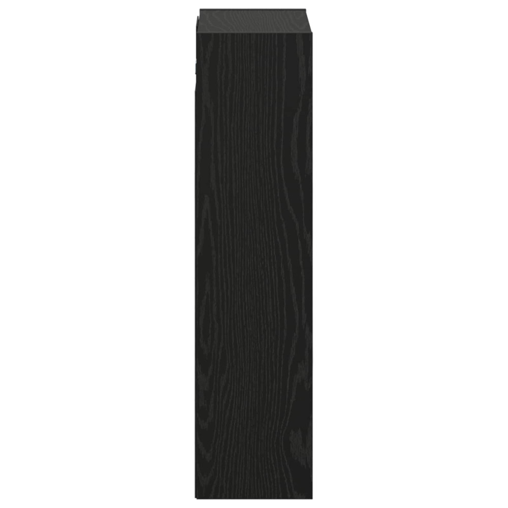 Produktbild för Väggmonterad handfatsspegel Svart ek 35 x 20 x 81 cm