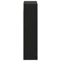 Produktbild för Väggmonterad handfatsspegel Svart ek 35 x 20 x 81 cm