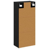 Produktbild för Väggmonterad handfatsspegel Svart ek 35 x 20 x 81 cm
