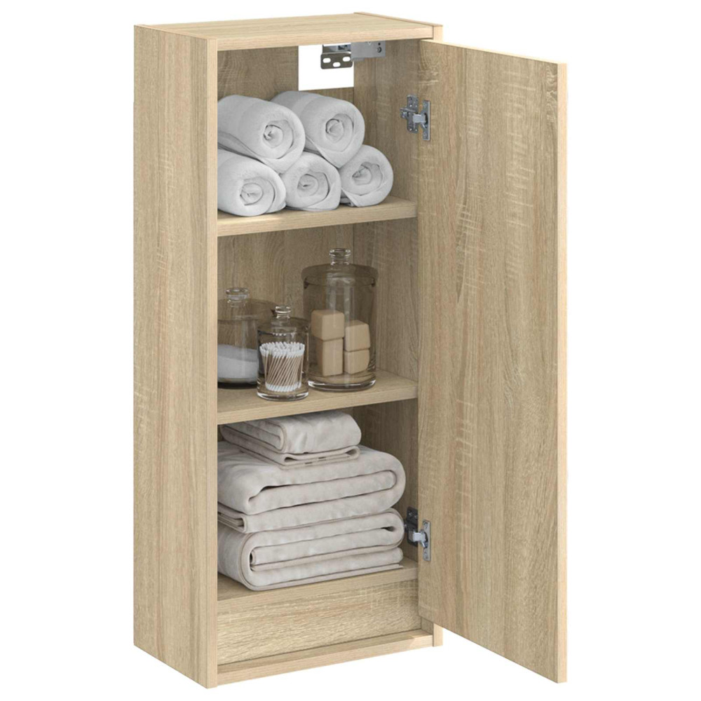 Produktbild för Väggmonterad handfatsspegel Sonoma-ek 35 x 20 x 81 cm