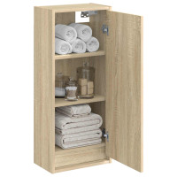 Produktbild för Väggmonterad handfatsspegel Sonoma-ek 35 x 20 x 81 cm