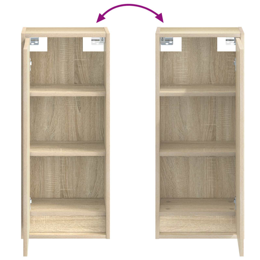 Produktbild för Väggmonterad handfatsspegel Sonoma-ek 35 x 20 x 81 cm