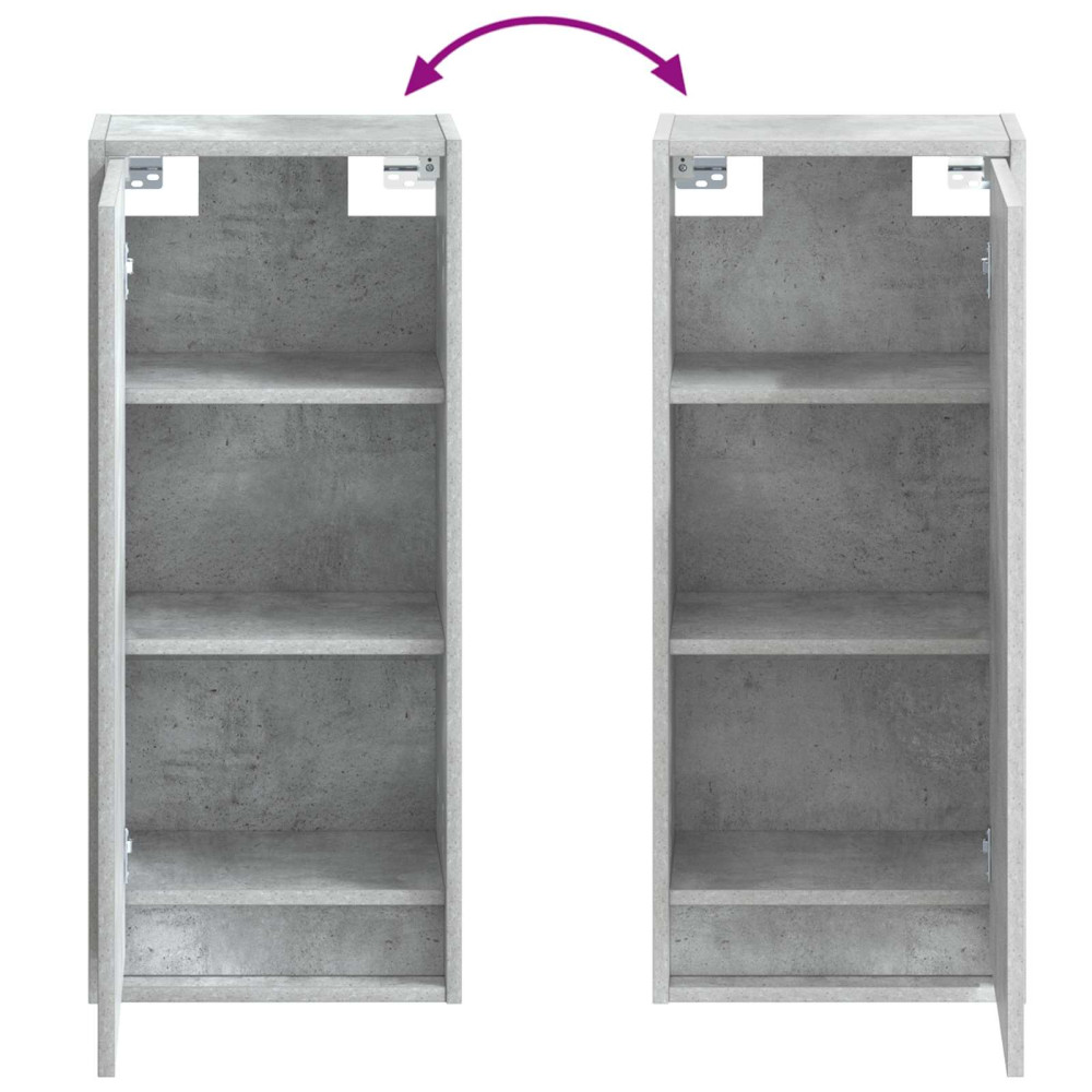Produktbild för Väggmonterad handfatsspegel Betonggrå 35 x 20 x 81 cm