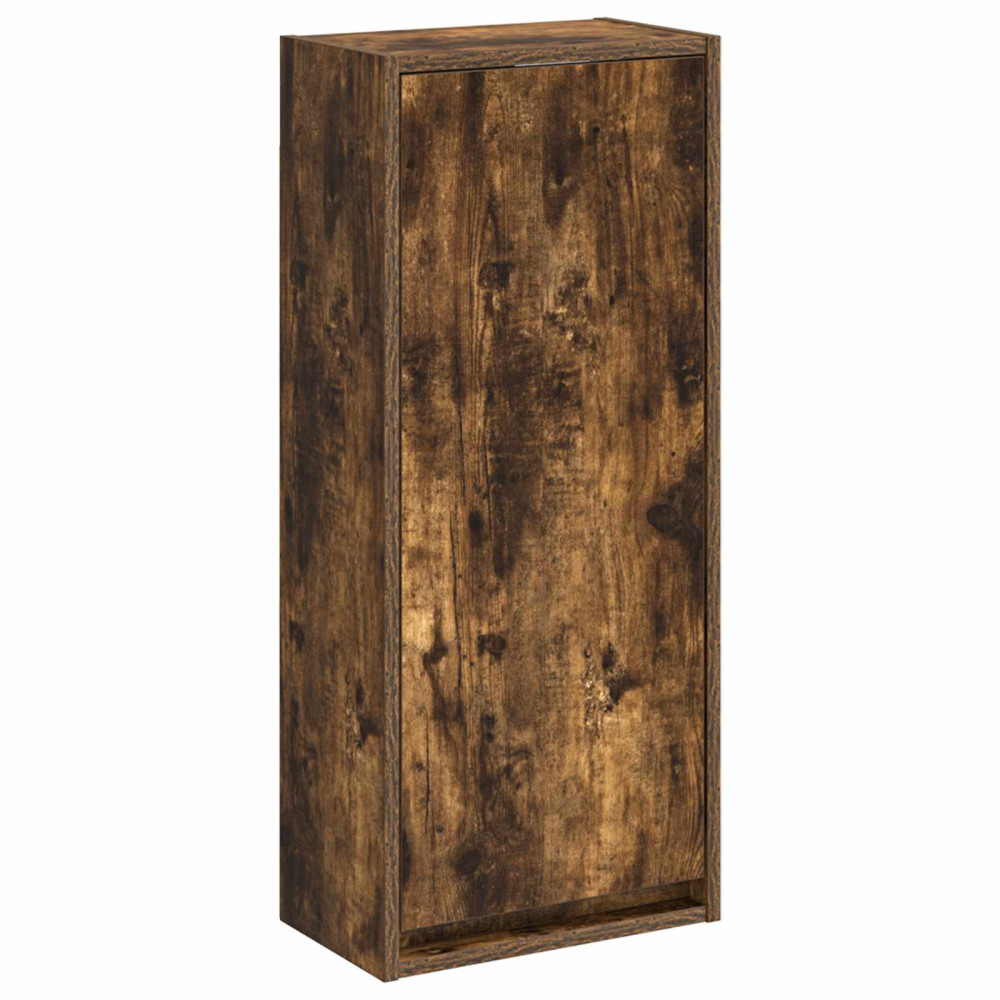Produktbild för Väggmonterad handfatsspegel Rökt ek 35 x 20 x 81 cm