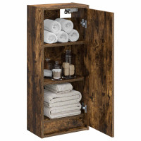 Produktbild för Väggmonterad handfatsspegel Rökt ek 35 x 20 x 81 cm