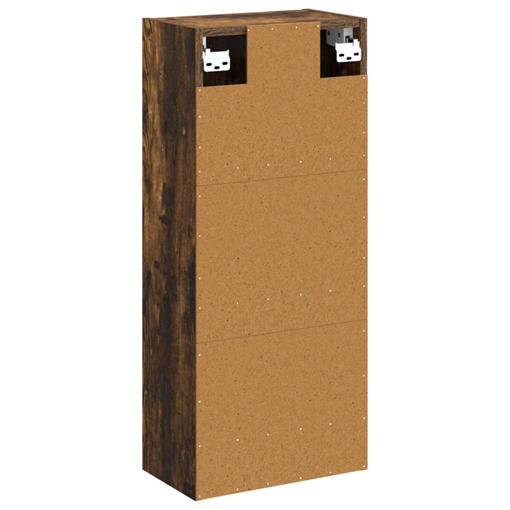 Produktbild för Väggmonterad handfatsspegel Rökt ek 35 x 20 x 81 cm